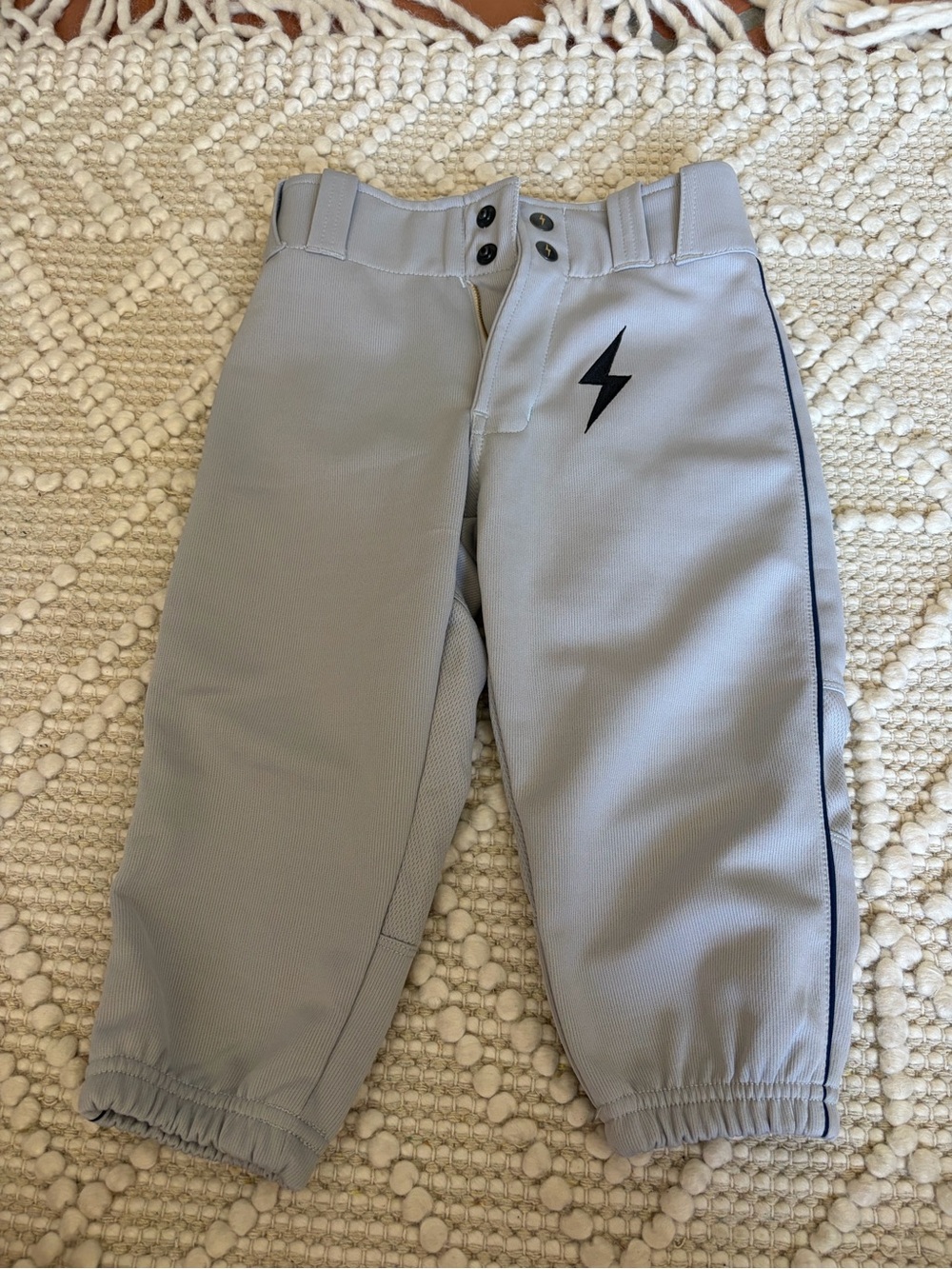 Kids Bruce Bolt  Gray Baseball pants